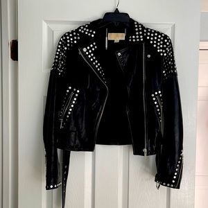 Michael Kors embellished studded Leather jacket